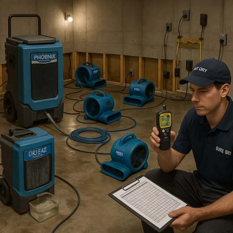 Structural Drying and Dehumidification process in Dillonvale, OH